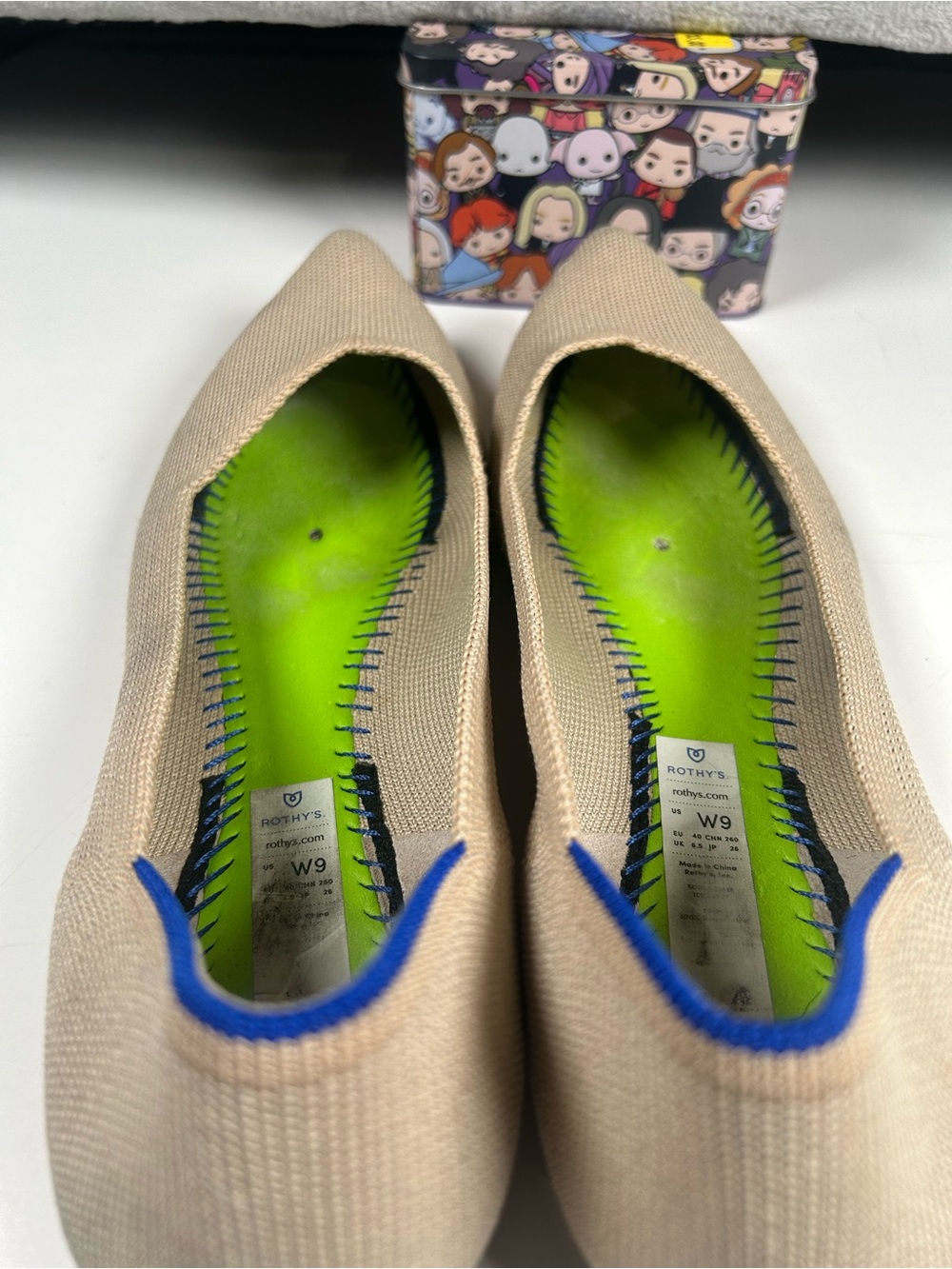 Rothy’s Neutral Knit Pointed-Toe Women’s Flats - Beige - Picture 10 of 11